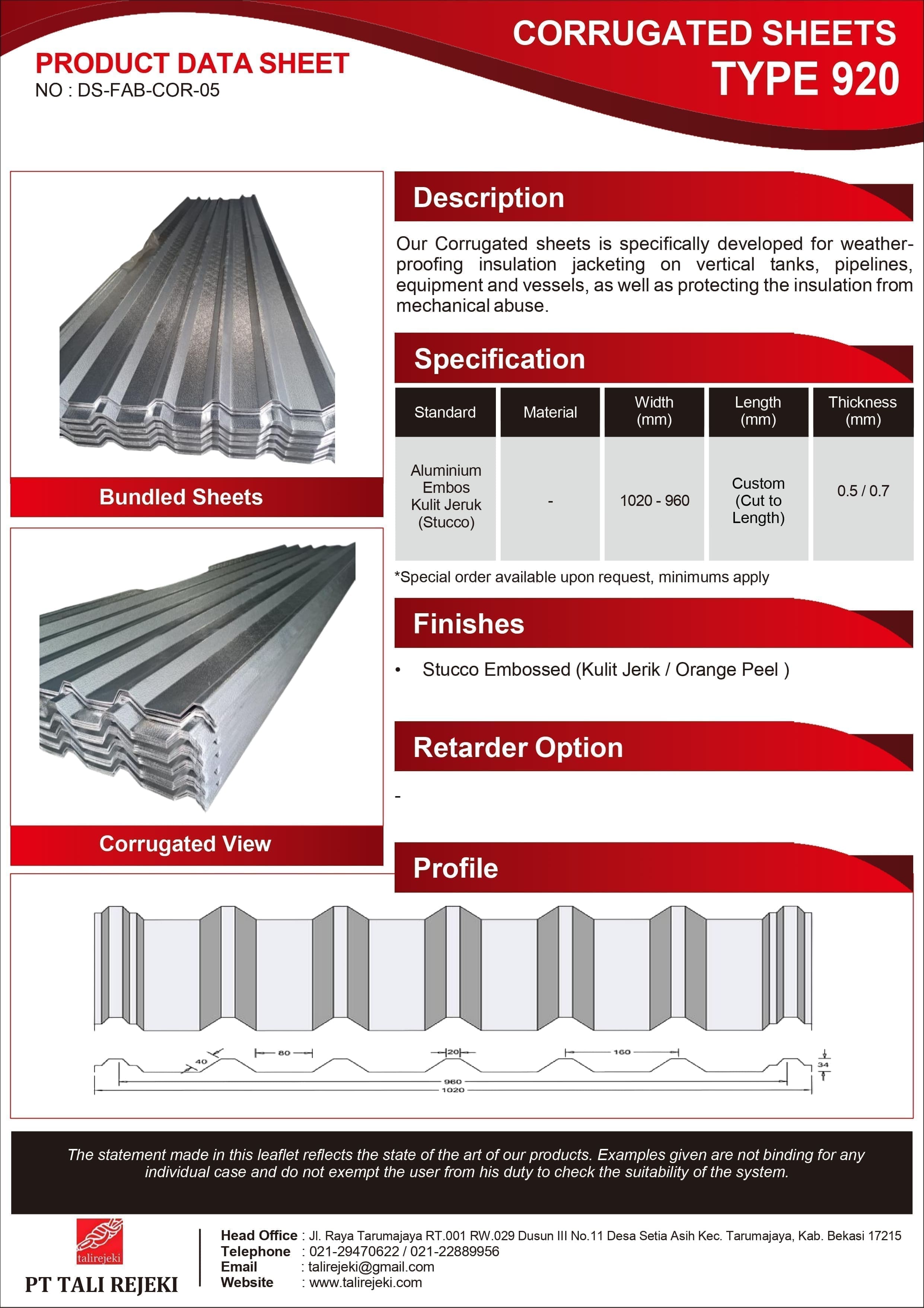 Aluminium Corrugated Sheet