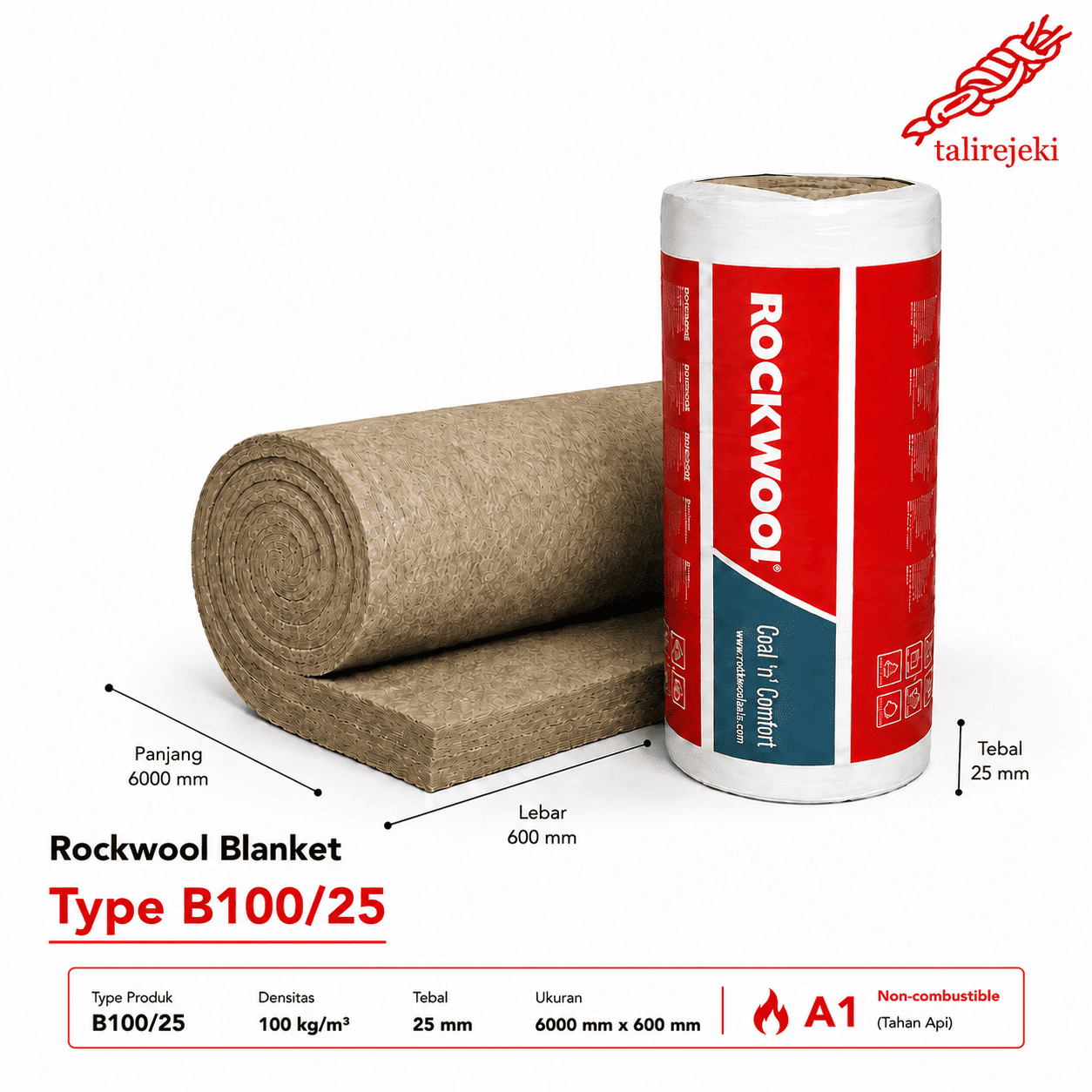 Rockwool Blanket Type B100/25